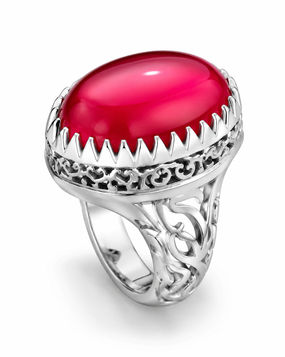 انگشتر نقره با سنگ یاقوت استار
